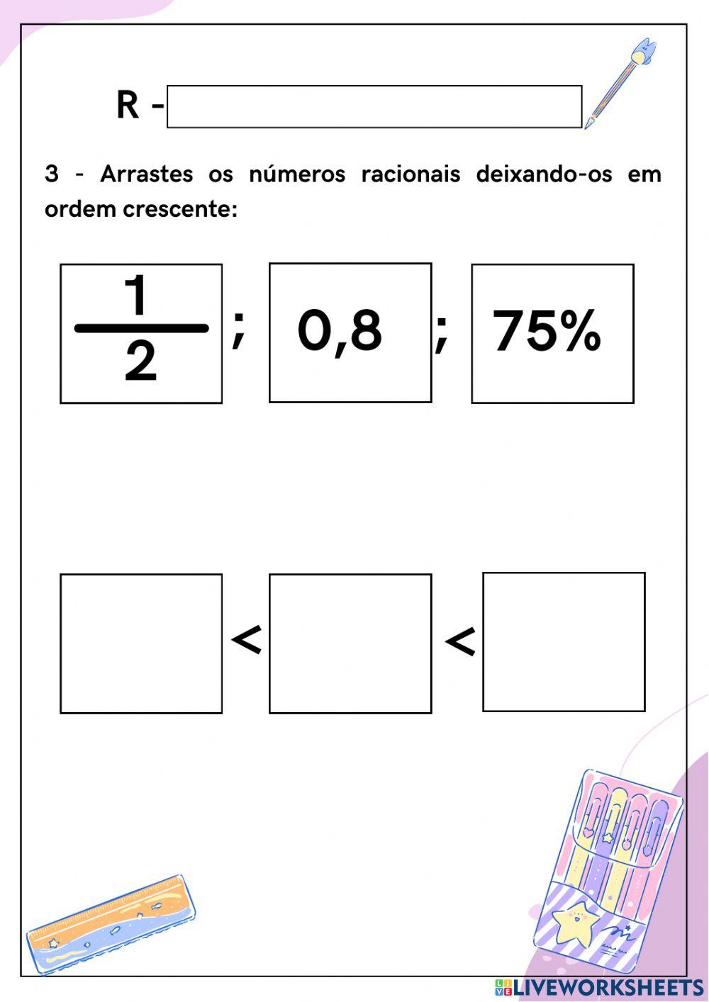 Comparar números racionais