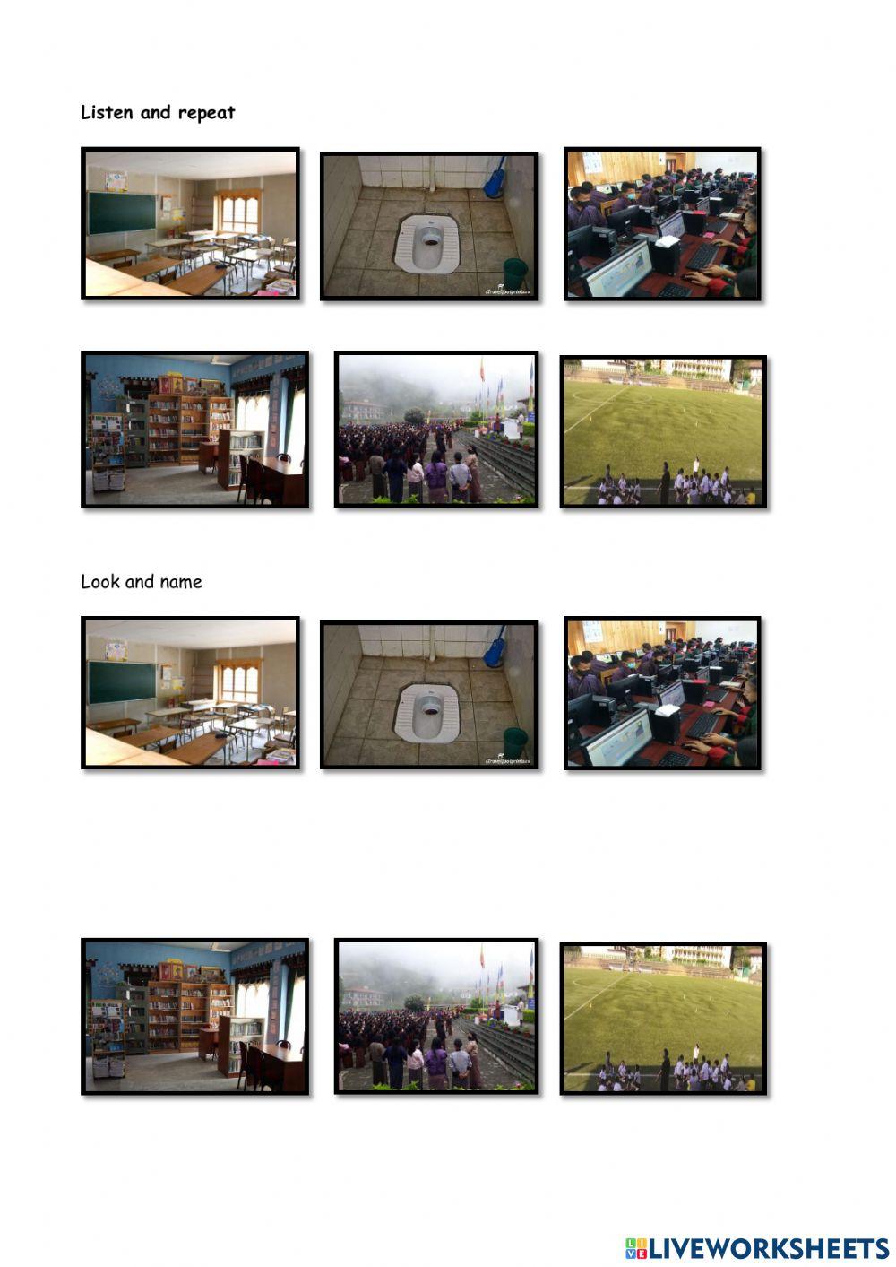 Places in school: WOrksheet -C