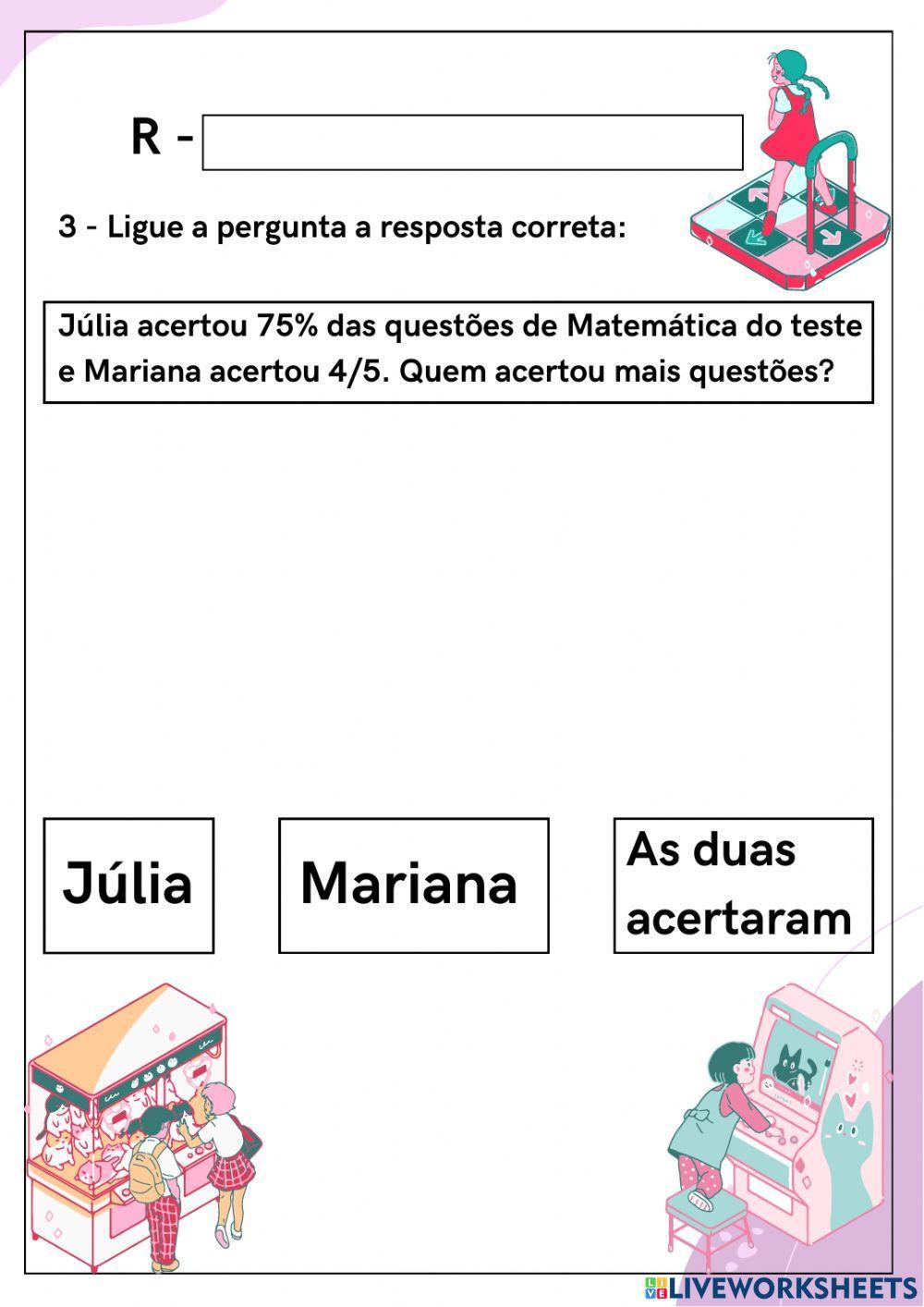 Porcentagem e representação fracionária