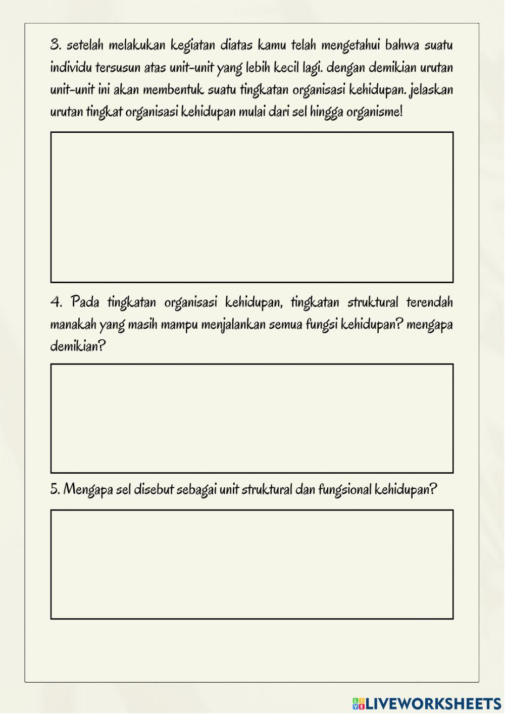 Sistem organisasi kehidupan