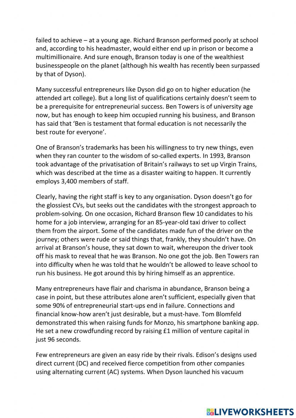 IE3, Unit 4, Reading, Exercise 6