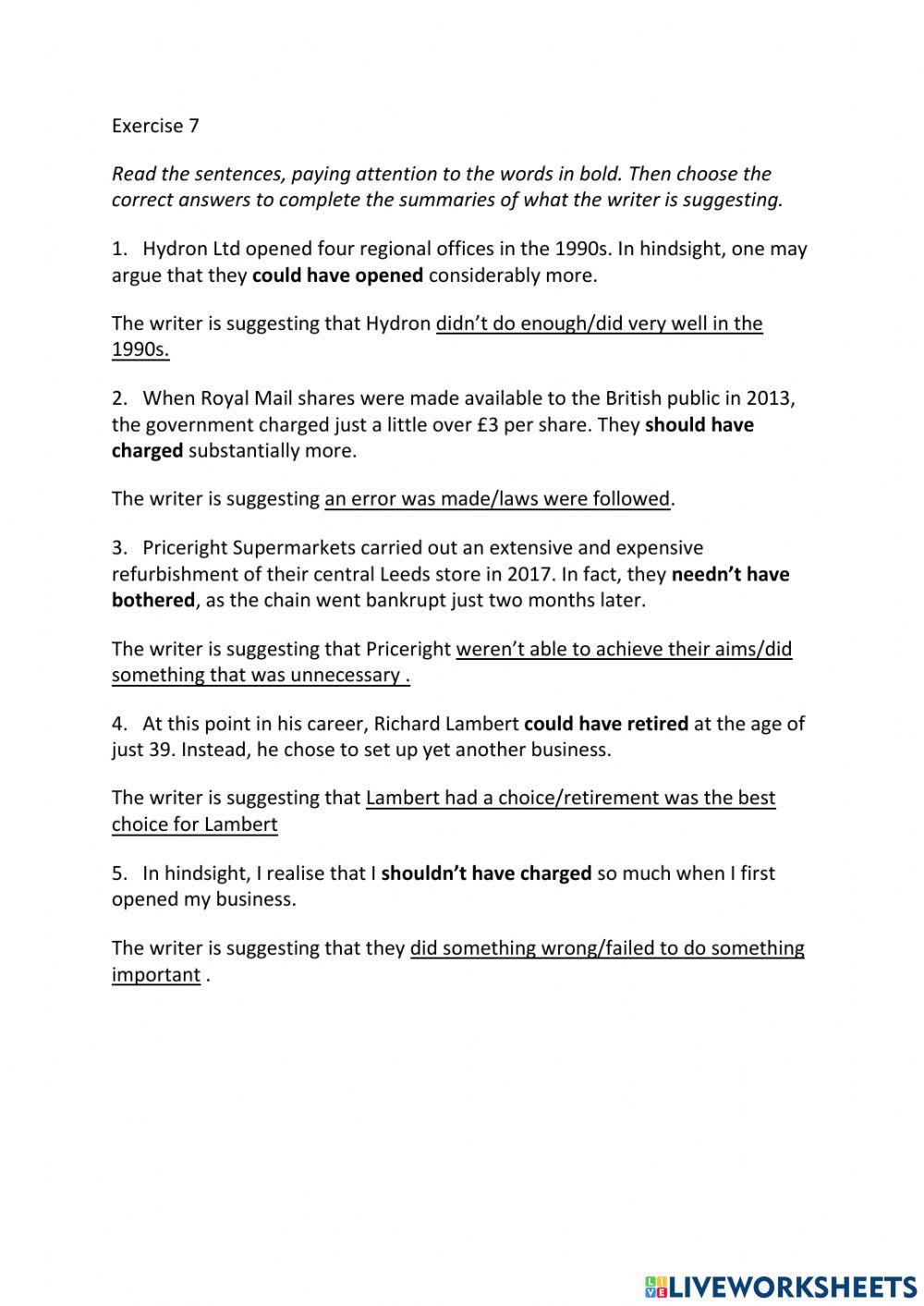 IE3, Unit 4, Reading, Exercise 7