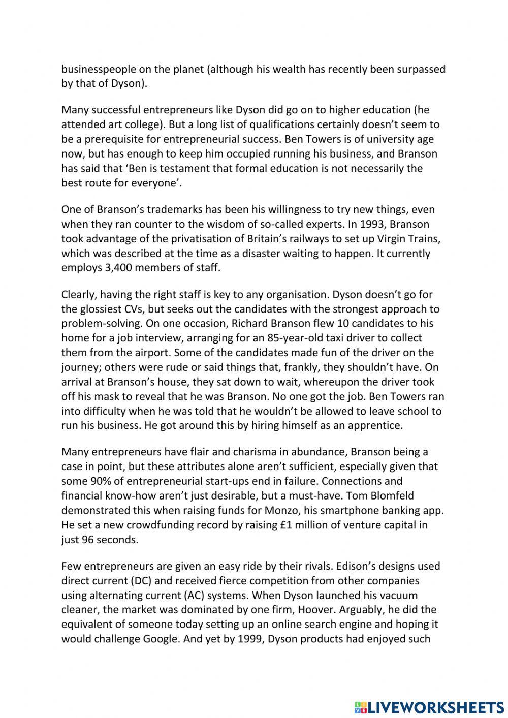 IE3, Unit 4, Reading, Exercise 10