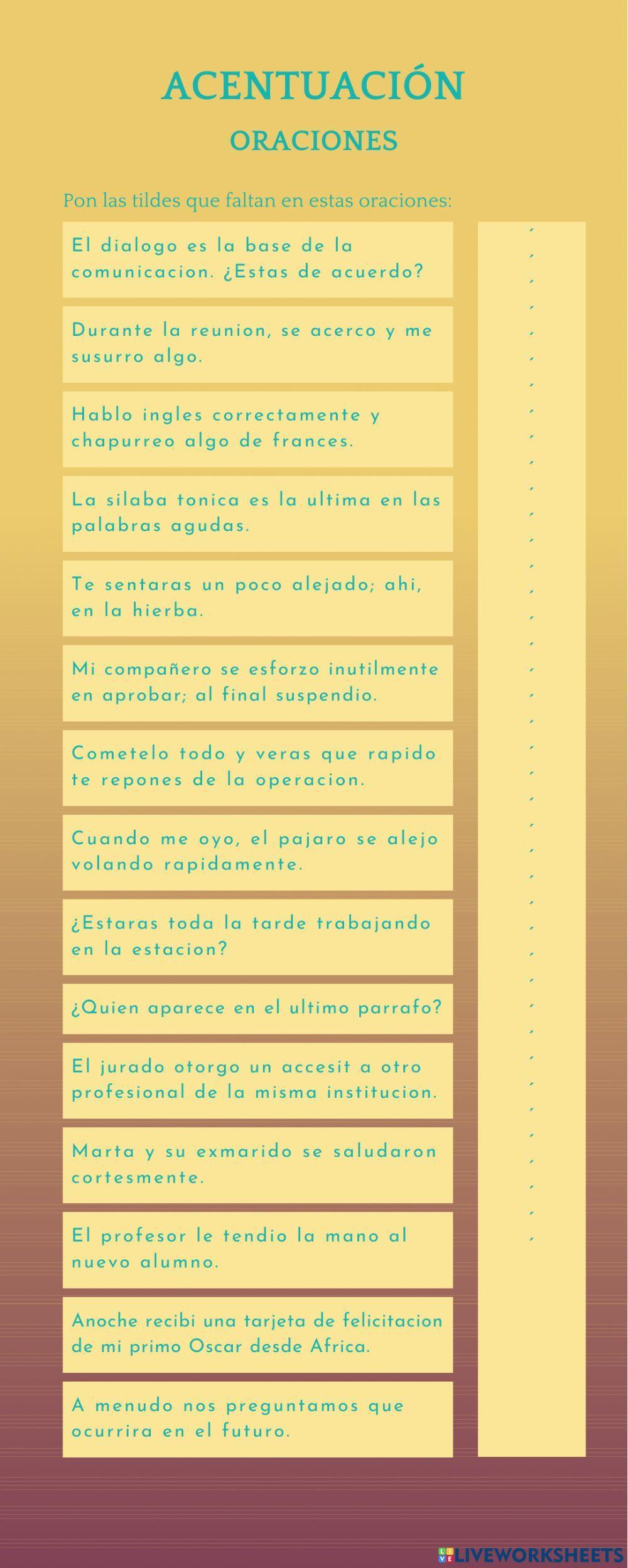 Acentuación de oraciones