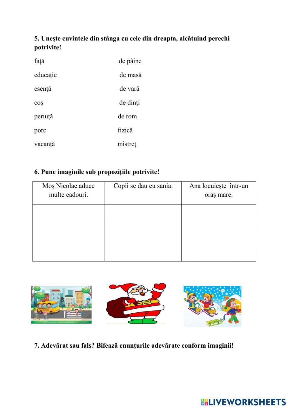 Test de evaluare - Clasa a II-a