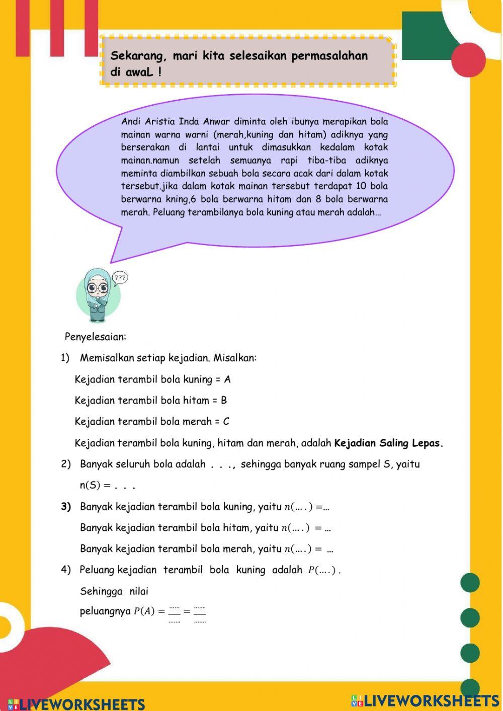 Peluang kejadian majemuk saling lepas