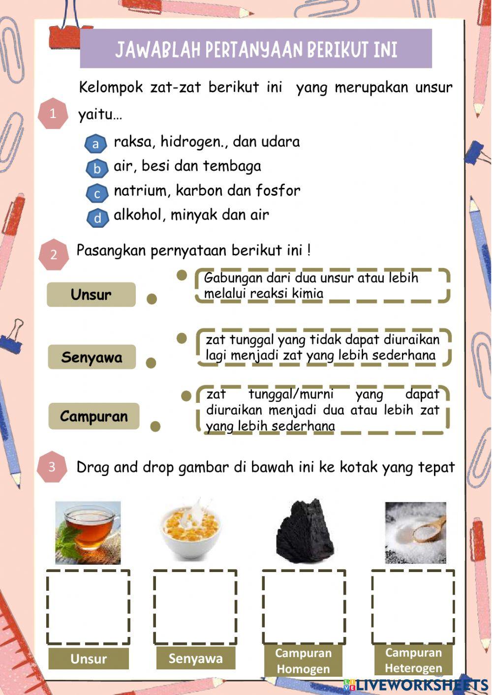 Unsur, Senyawa, dan Campuran