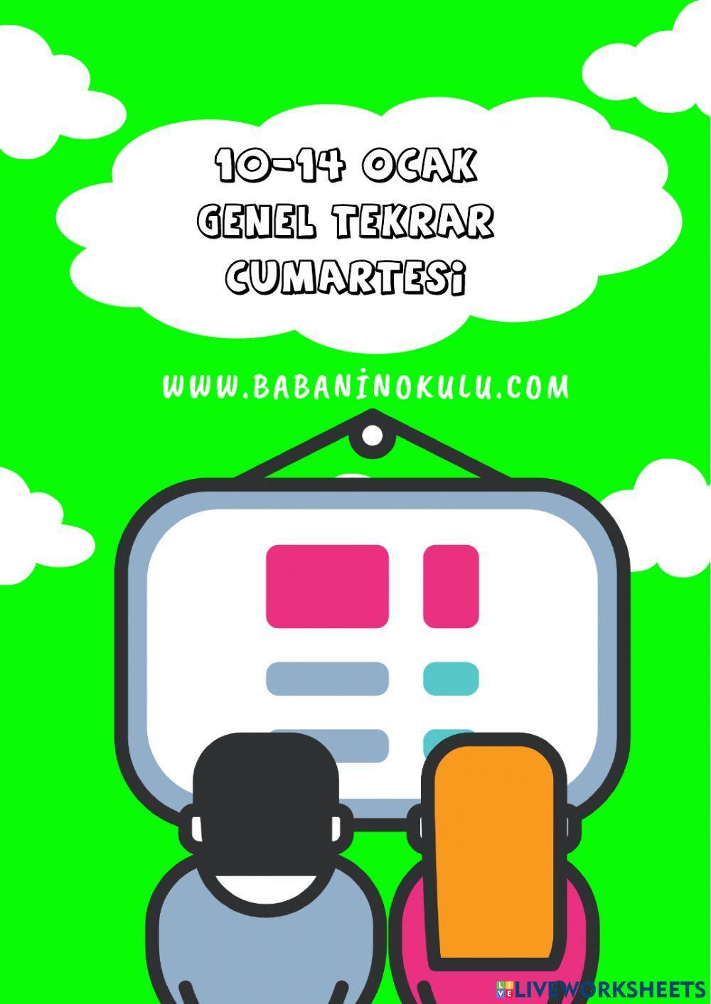 9 -13 OCAK GENEL TEKRAR CUMARTESİ