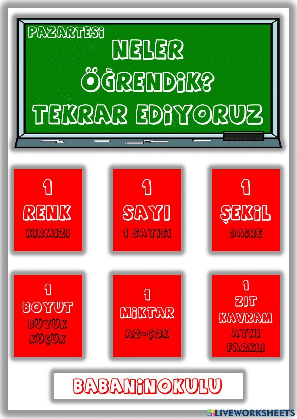 NELER ÖĞRENDİK? - TEKRAR EDİYORUZ - PAZARTESİ (23.01.2022) NELER ÖĞRENDİK? - TEKRAR EDİYORUZ - PAZARTESİ (23.01.2022)