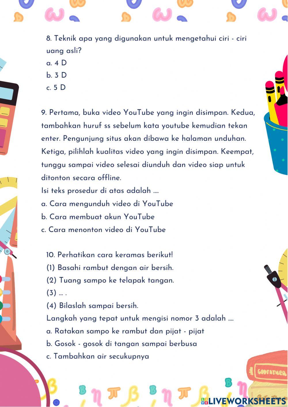 Lembar Evaluasi Bahasa Indonesia Bab 5