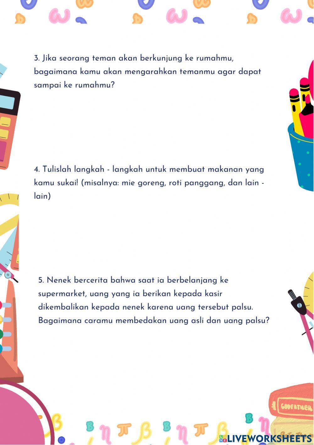 Lembar Evaluasi Bahasa Indonesia Bab 5