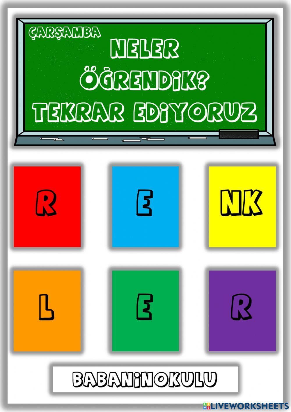 NELER ÖĞRENDİK? - TEKRAR EDİYORUZ - ÇARŞAMBA (01.02.2023)