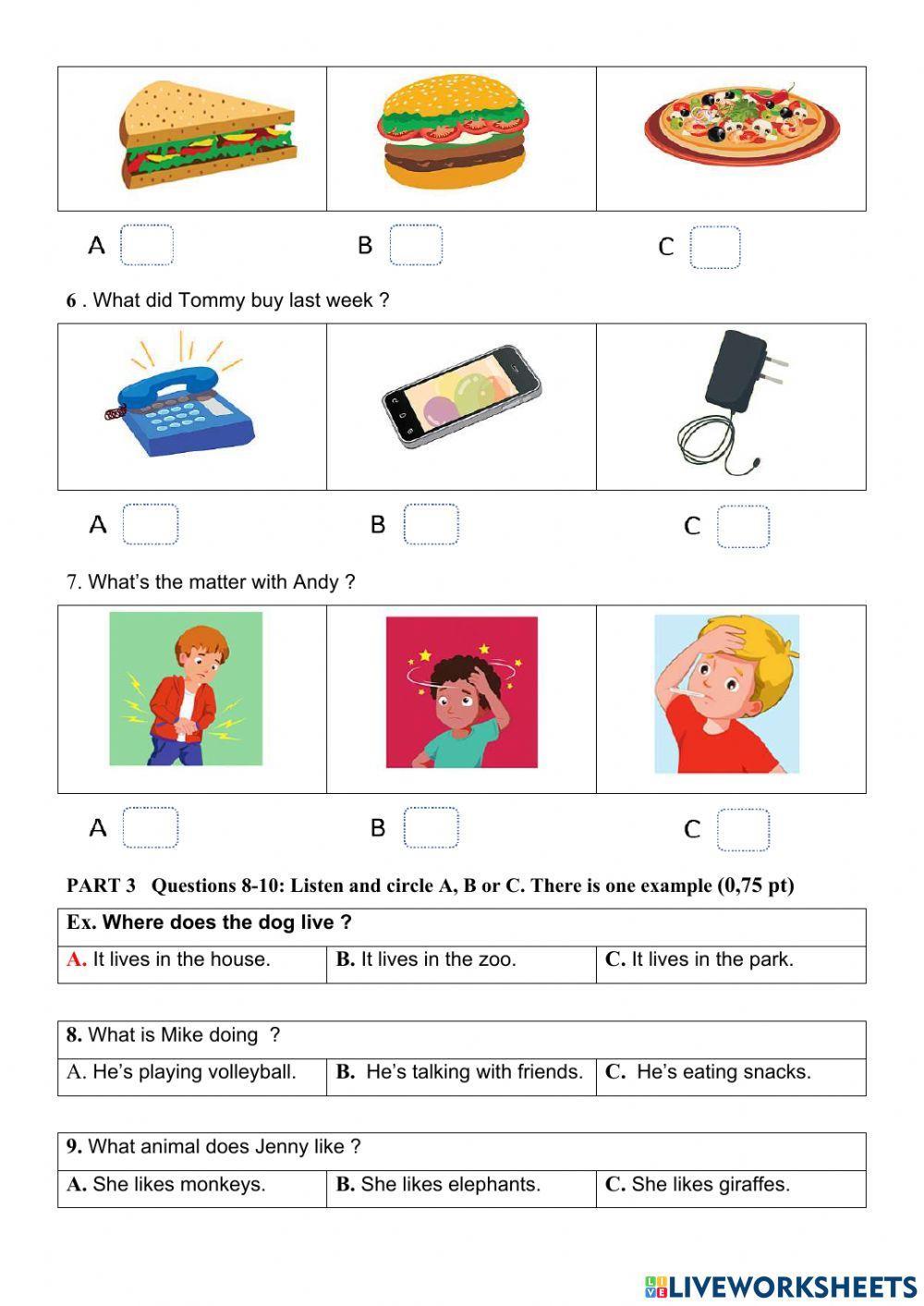 Đề thi tiếng anh HKII - smart start 5.  ĐỀ SỐ 2