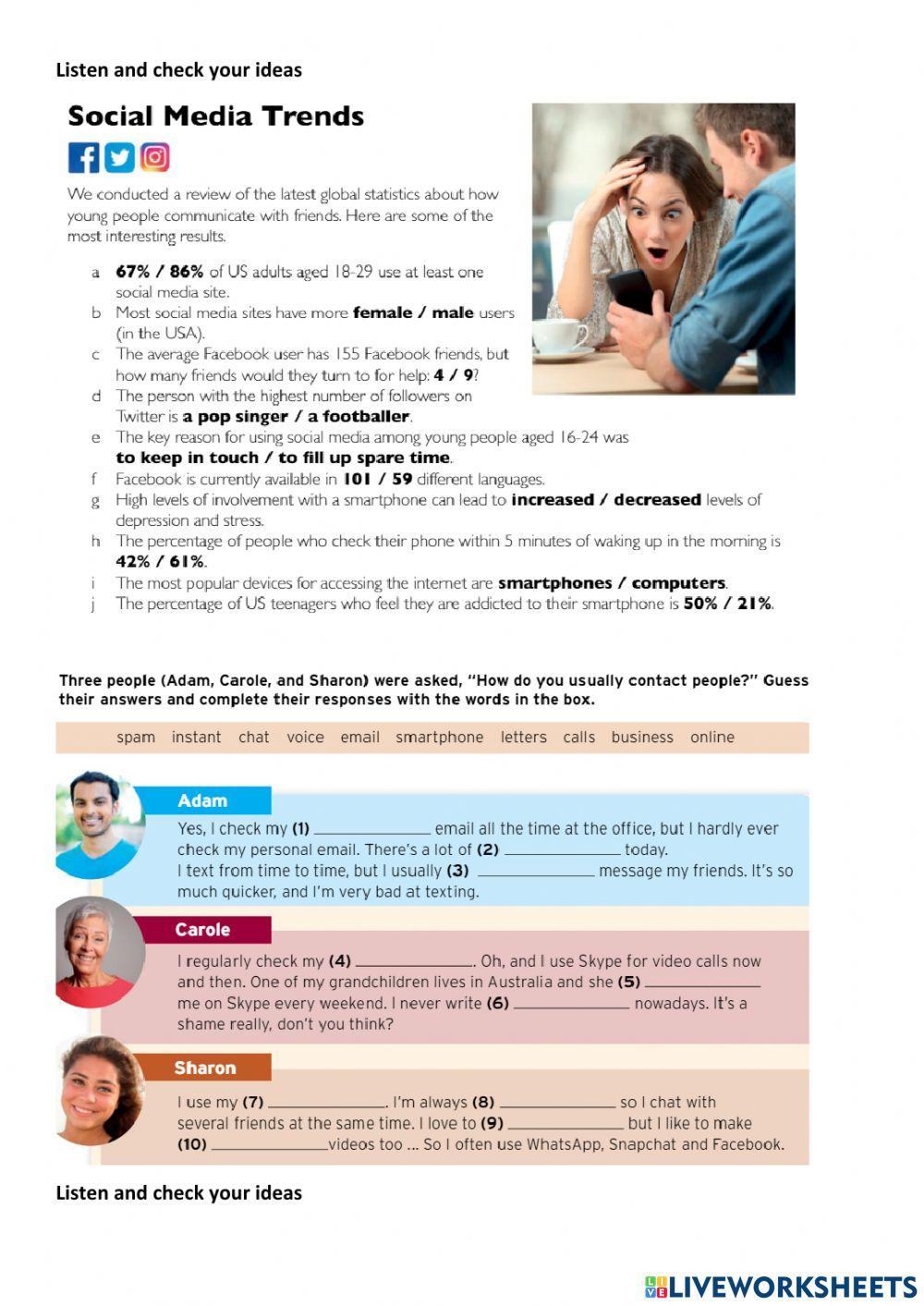 How young people communicate with friends