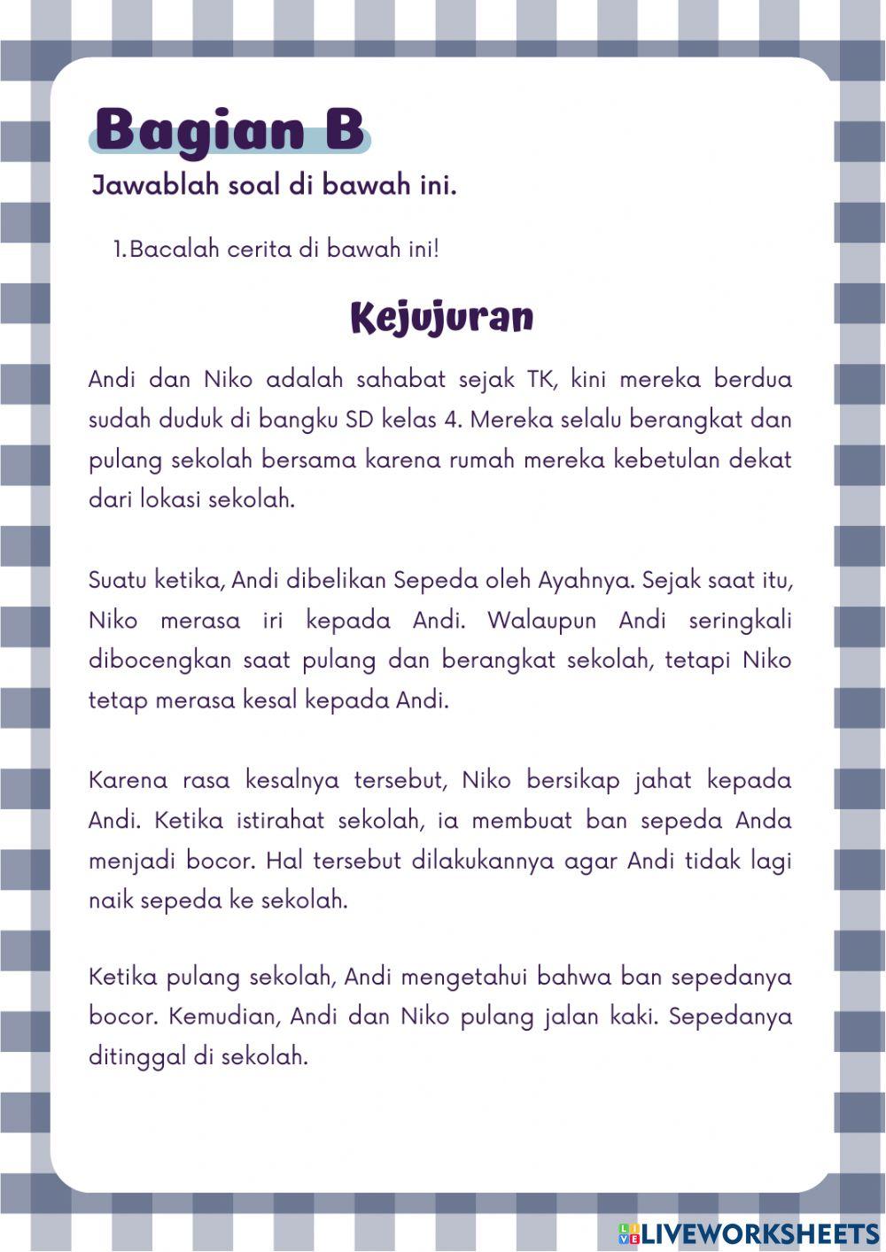 Lembar Evaluasi Bahasa Indonesia Bab 8