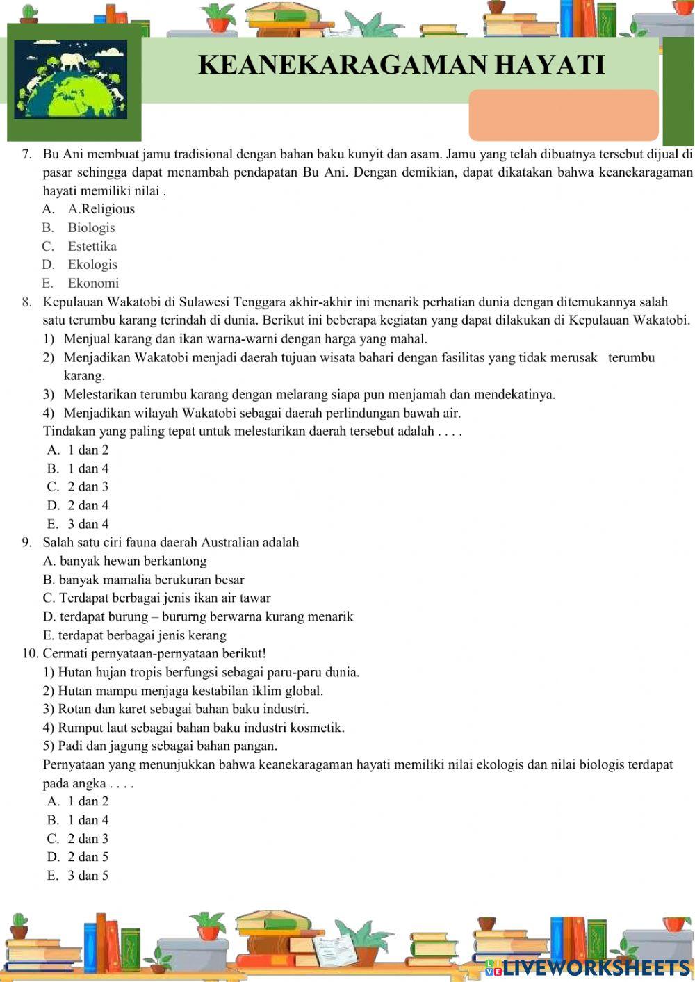 Evaluasi LKPD Keanekaragaman Hayati