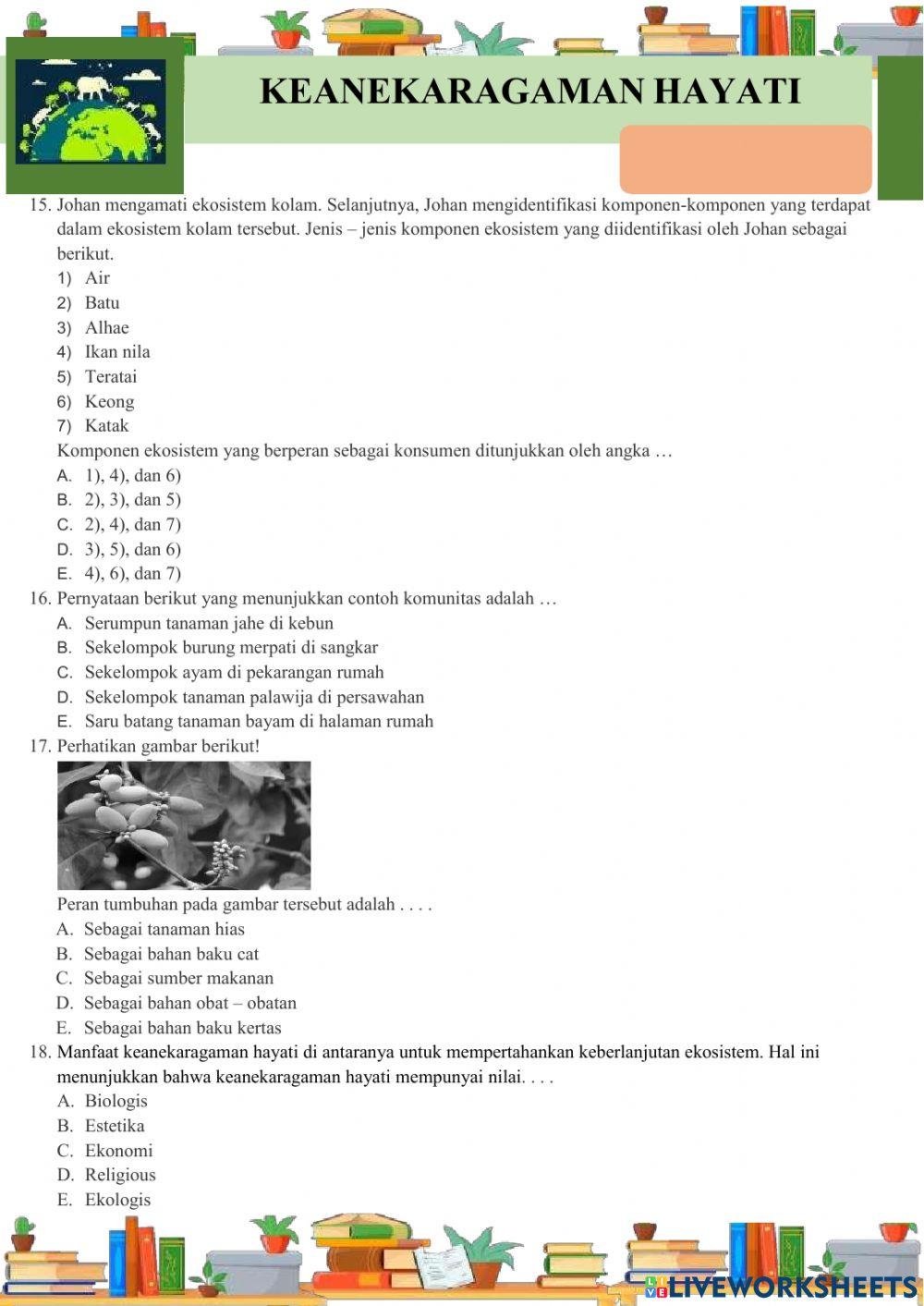 Evaluasi LKPD Keanekaragaman Hayati