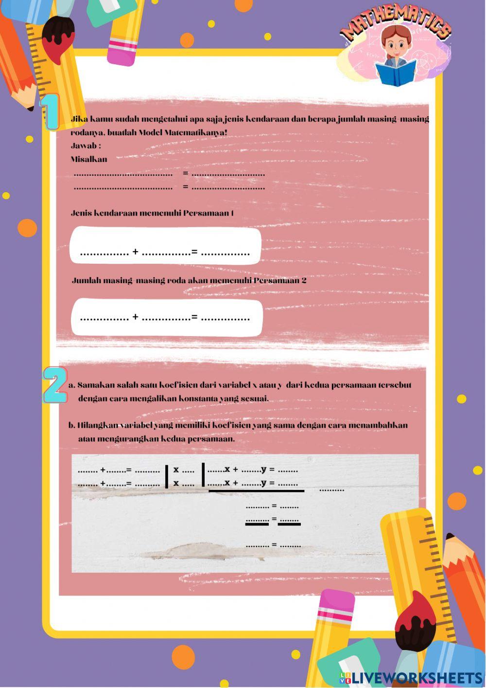 Sistem Persamaan Linear Dua Variabel