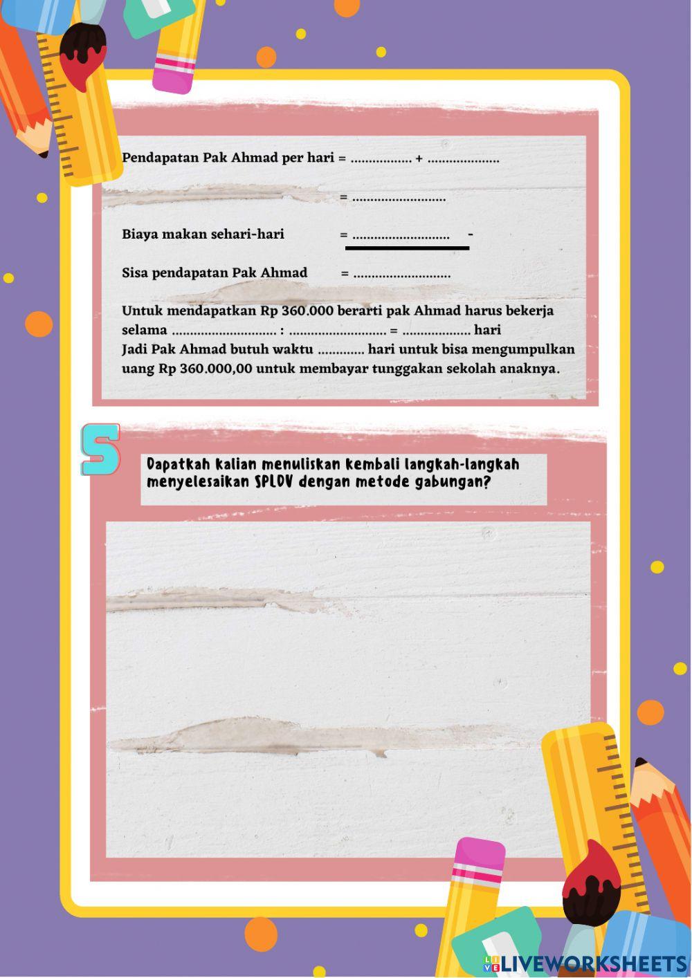 Sistem Persamaan Linear Dua Variabel