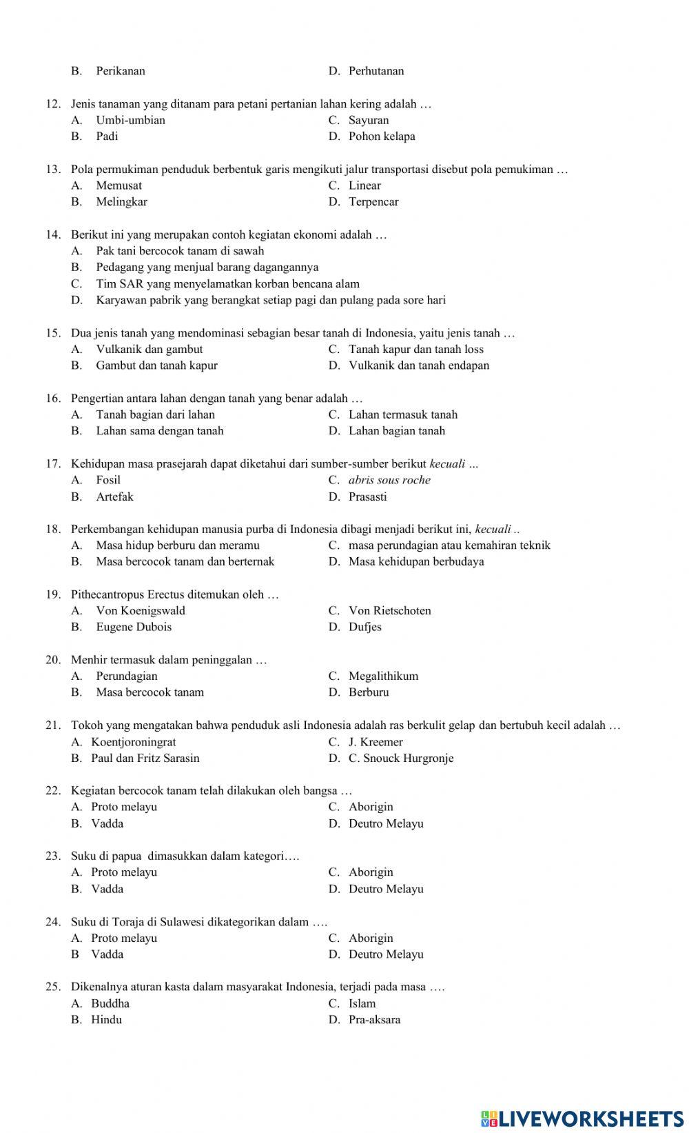 Ulangan Sumatif Akhir Semester 1 IPS
