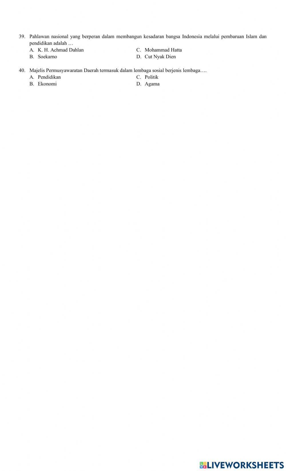 Ulangan Sumatif Akhir Semester 1 IPS