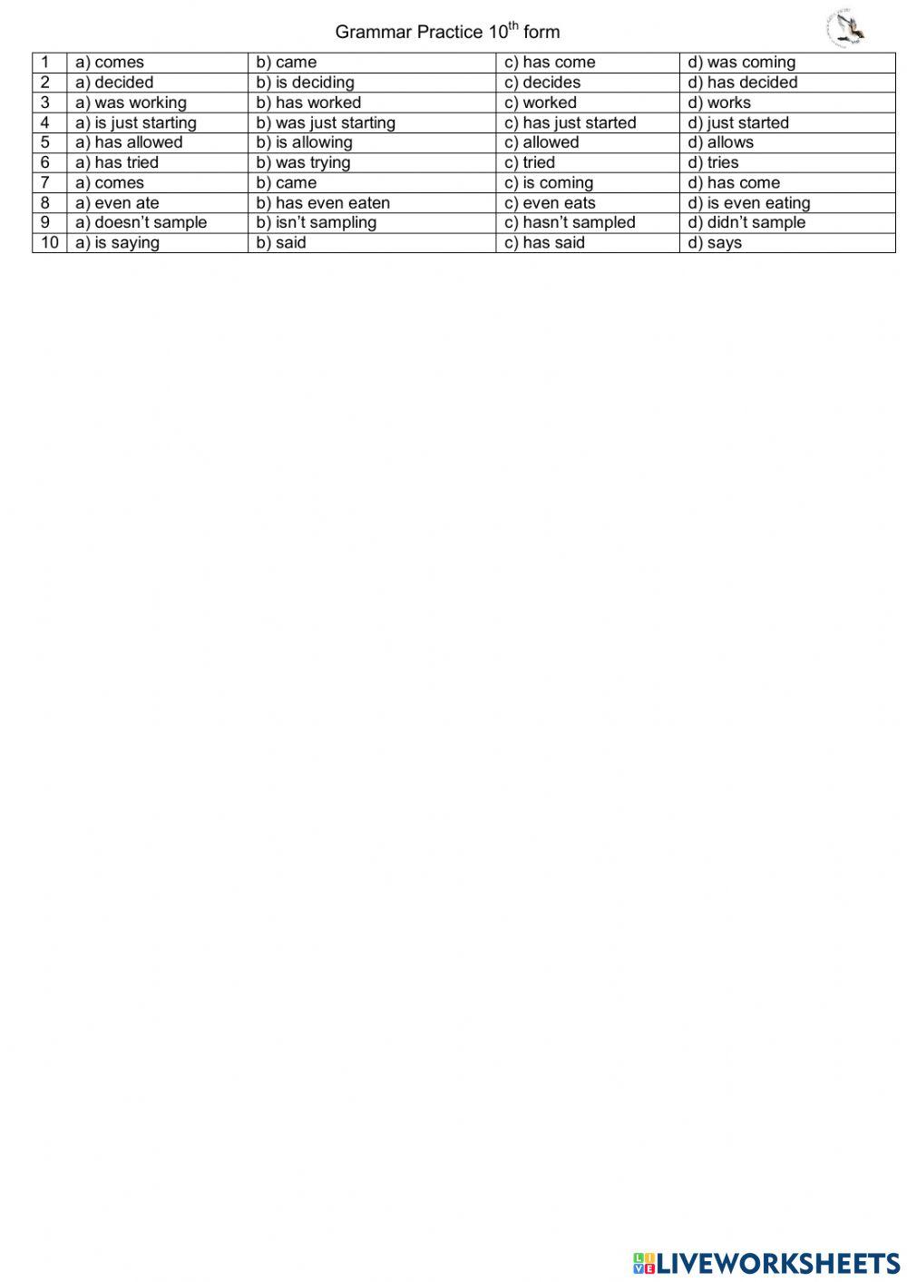 Present Perfect and other (ex.3)