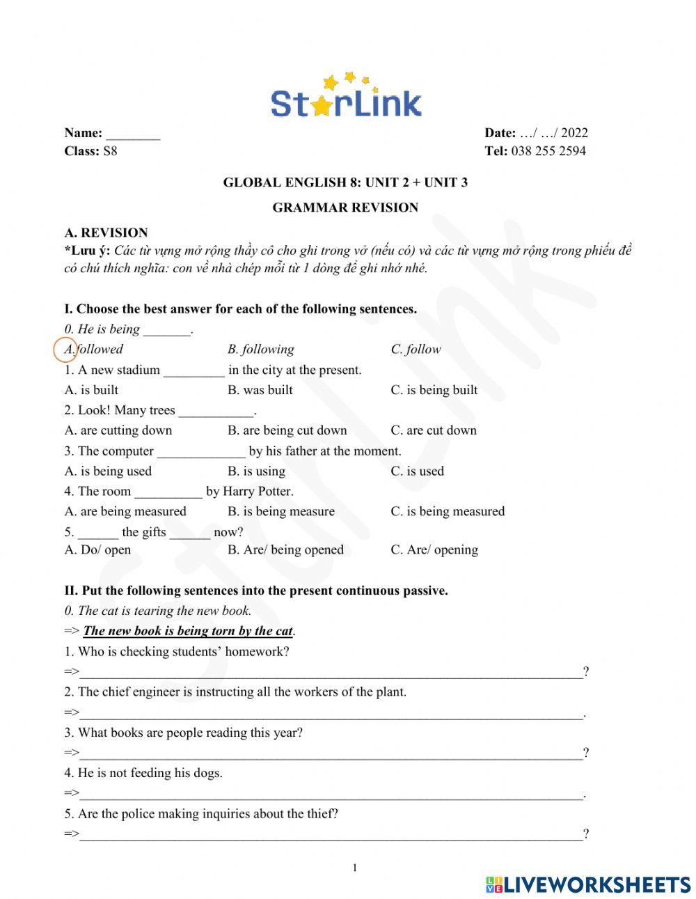 Viet teacher-S8-Week 17-U2+3-Grammar Revision