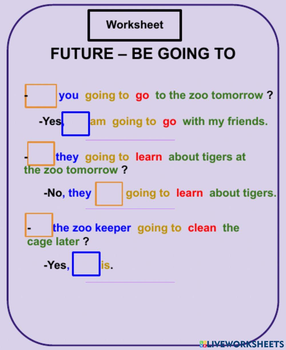 Future tense -be going to