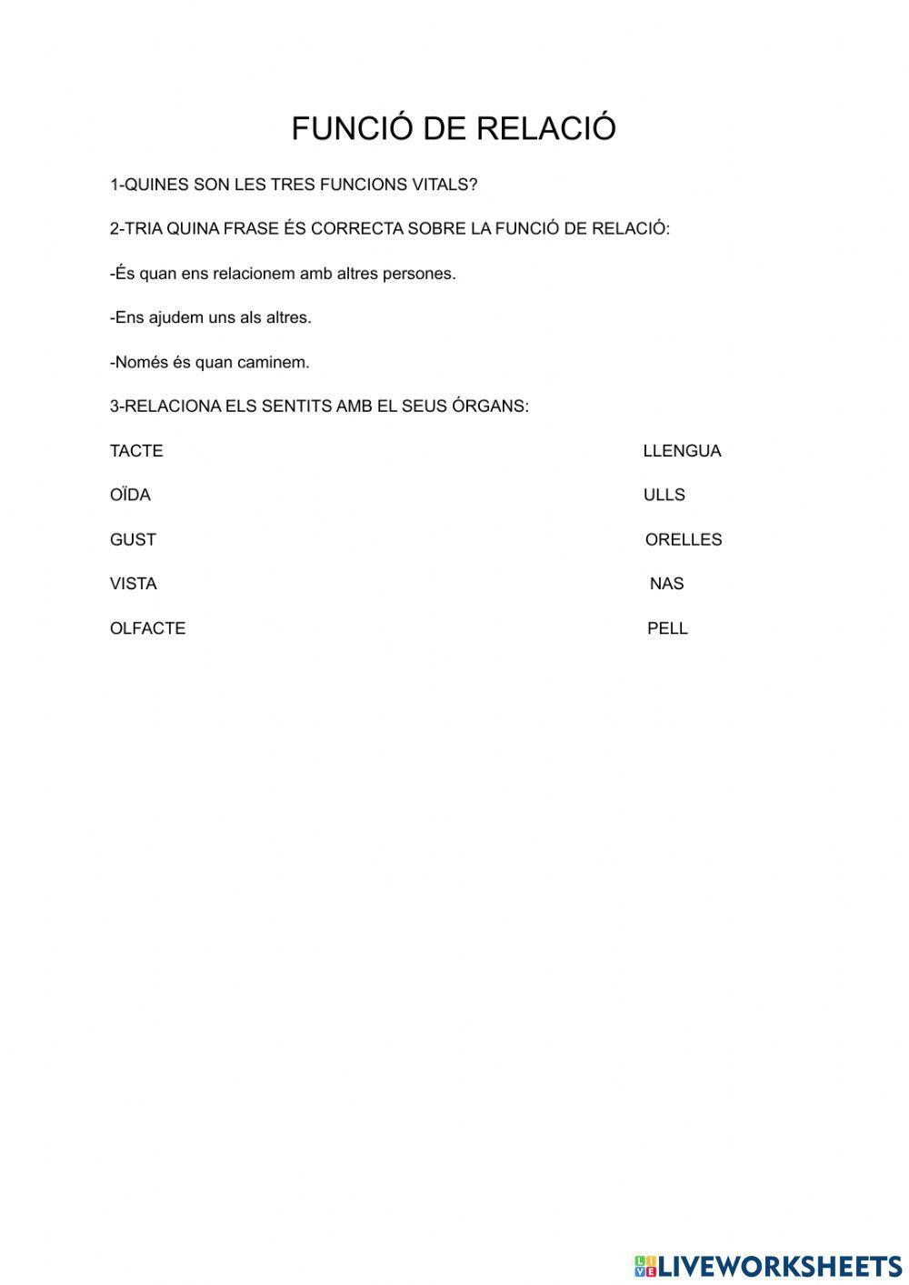 Funció de relació