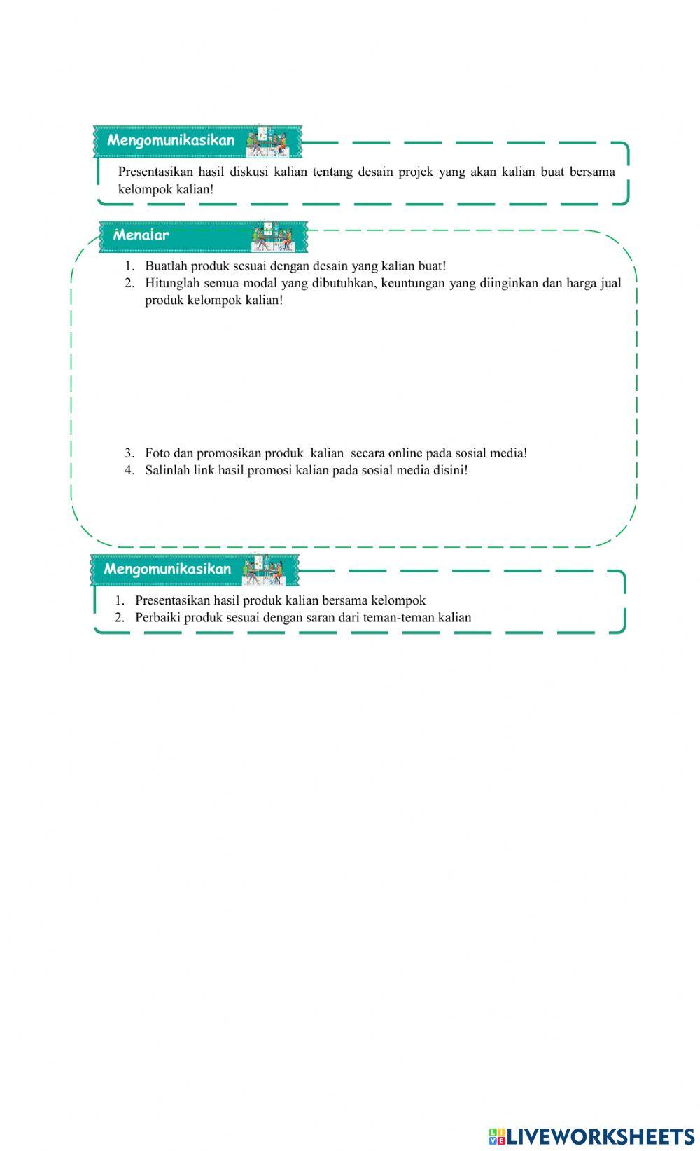Membuat projek yang berkitan dengan luas permukaan kubus dan balok