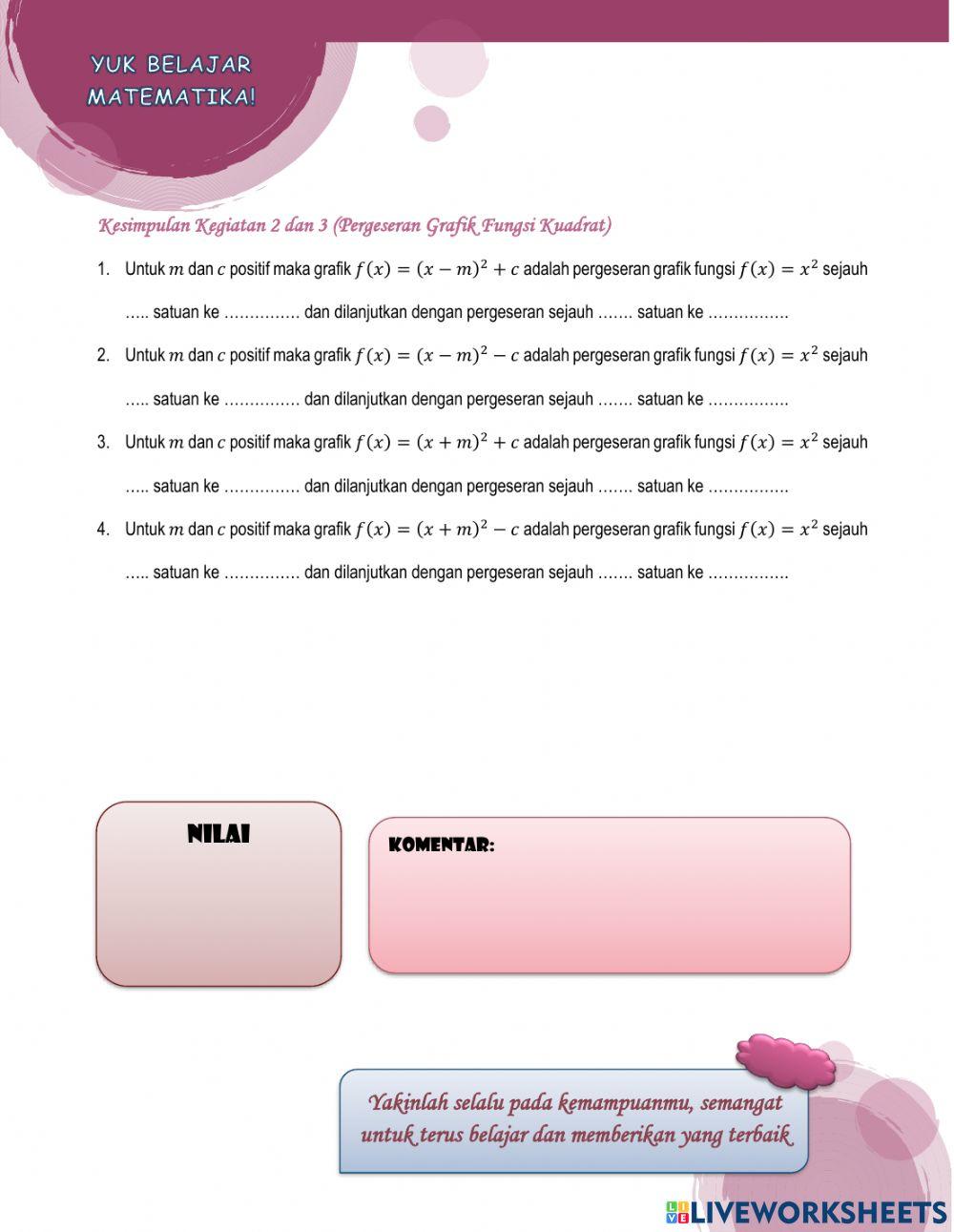 Lkpd fungsi kuadrat pert.1