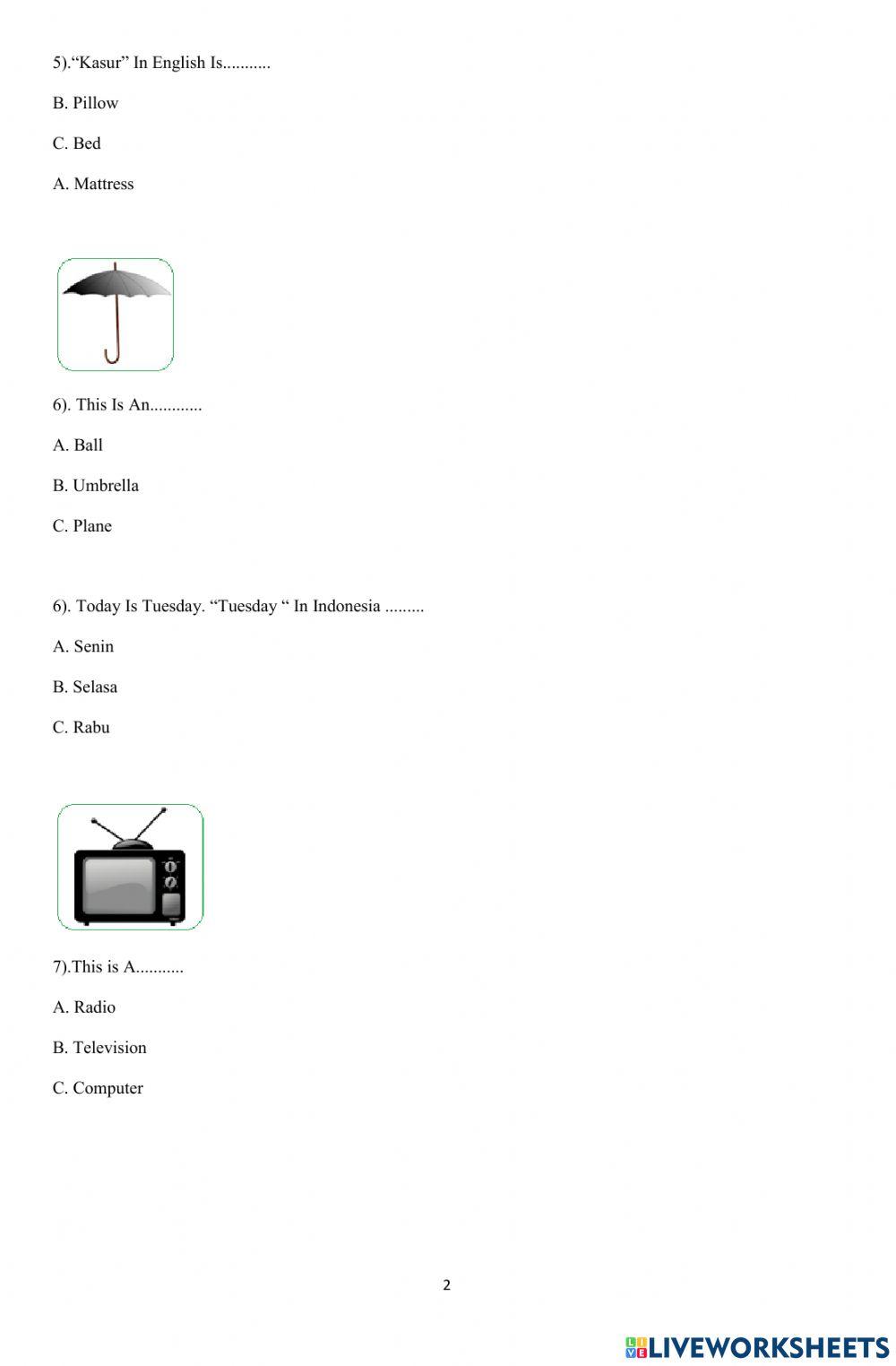 Soal Remedial Bahasa Inggris BAB 6