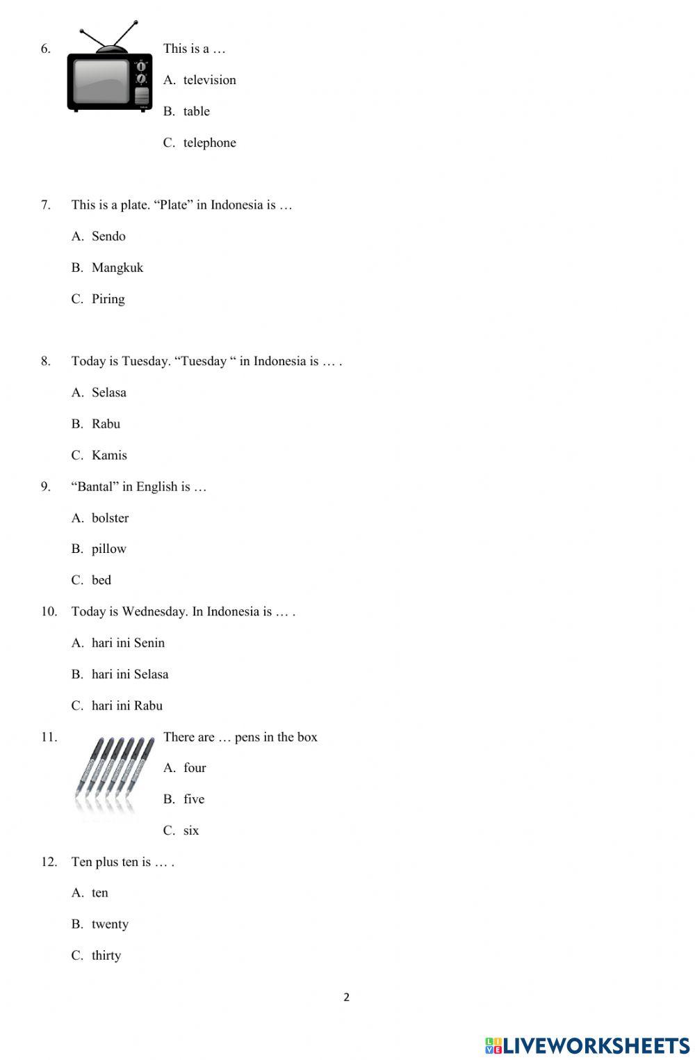 Soal Remedial Bahasa Inggris PTS