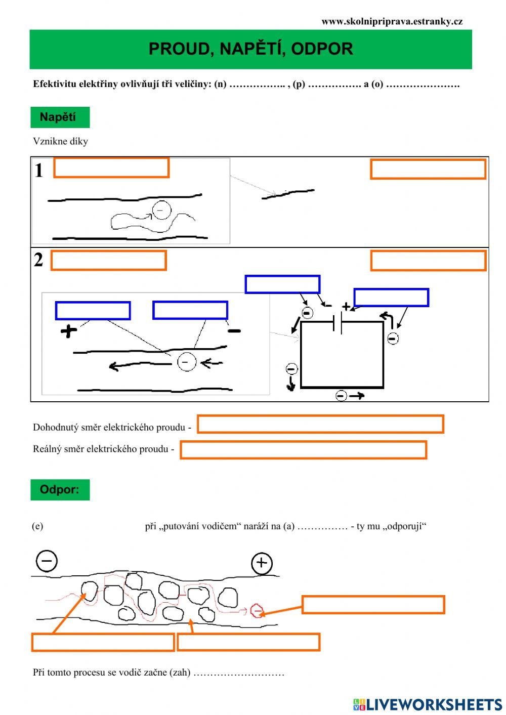 Napětí, Odpor, (Proud)
