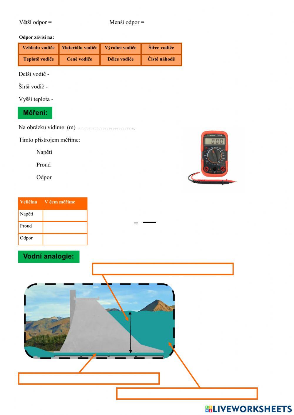 Napětí, Odpor, (Proud)