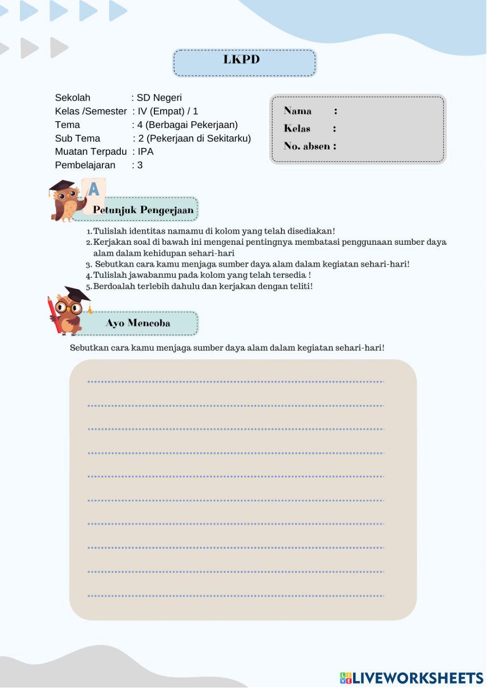 Kelas 4 Tema 4 Subtema 2