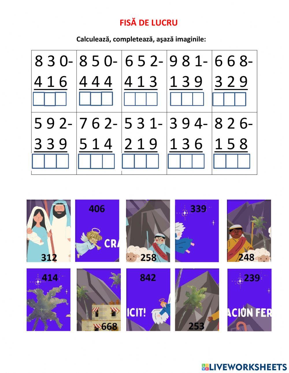 Scadere 0-1000, cu trecere peste ordin