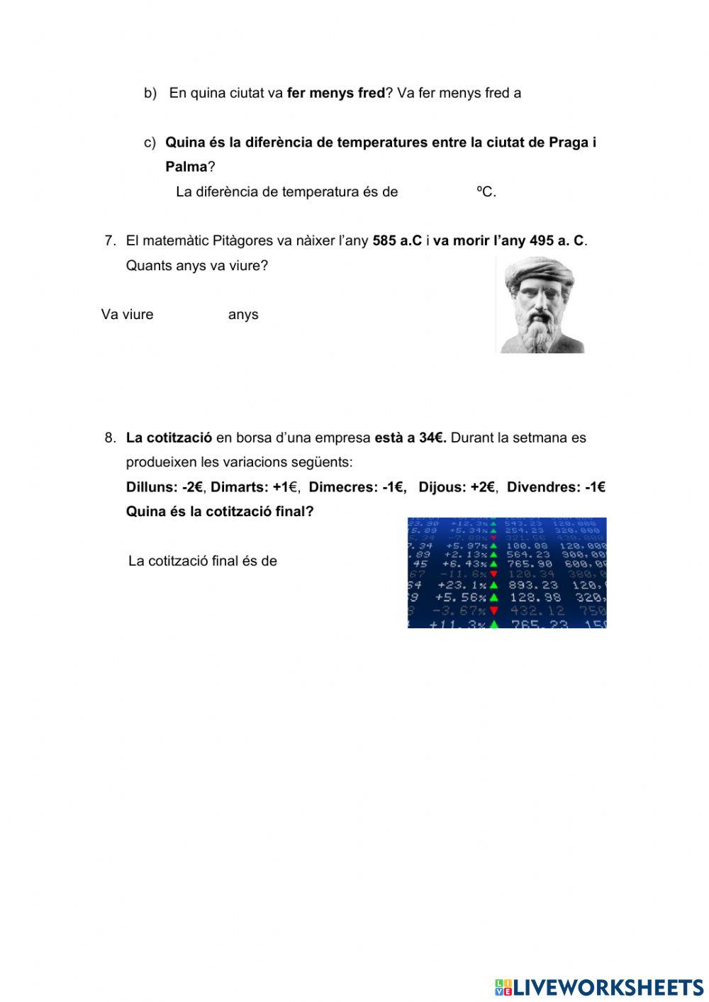 Nombres enters (reforç)