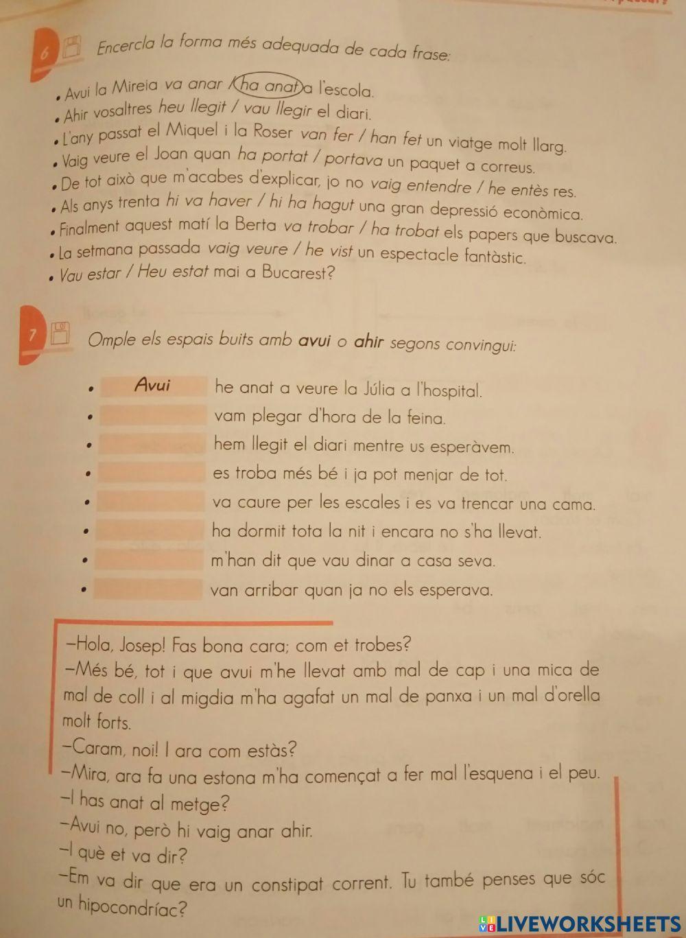 Pretèrit perfet o pretèrit indefinit