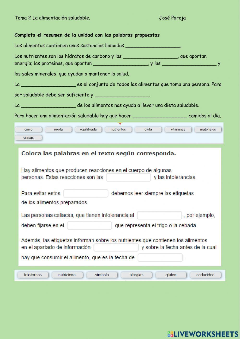 La alimentación saludable