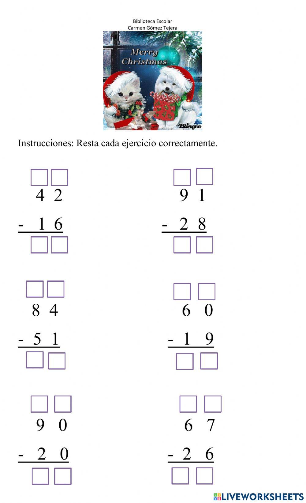 Resta con dos dígitos