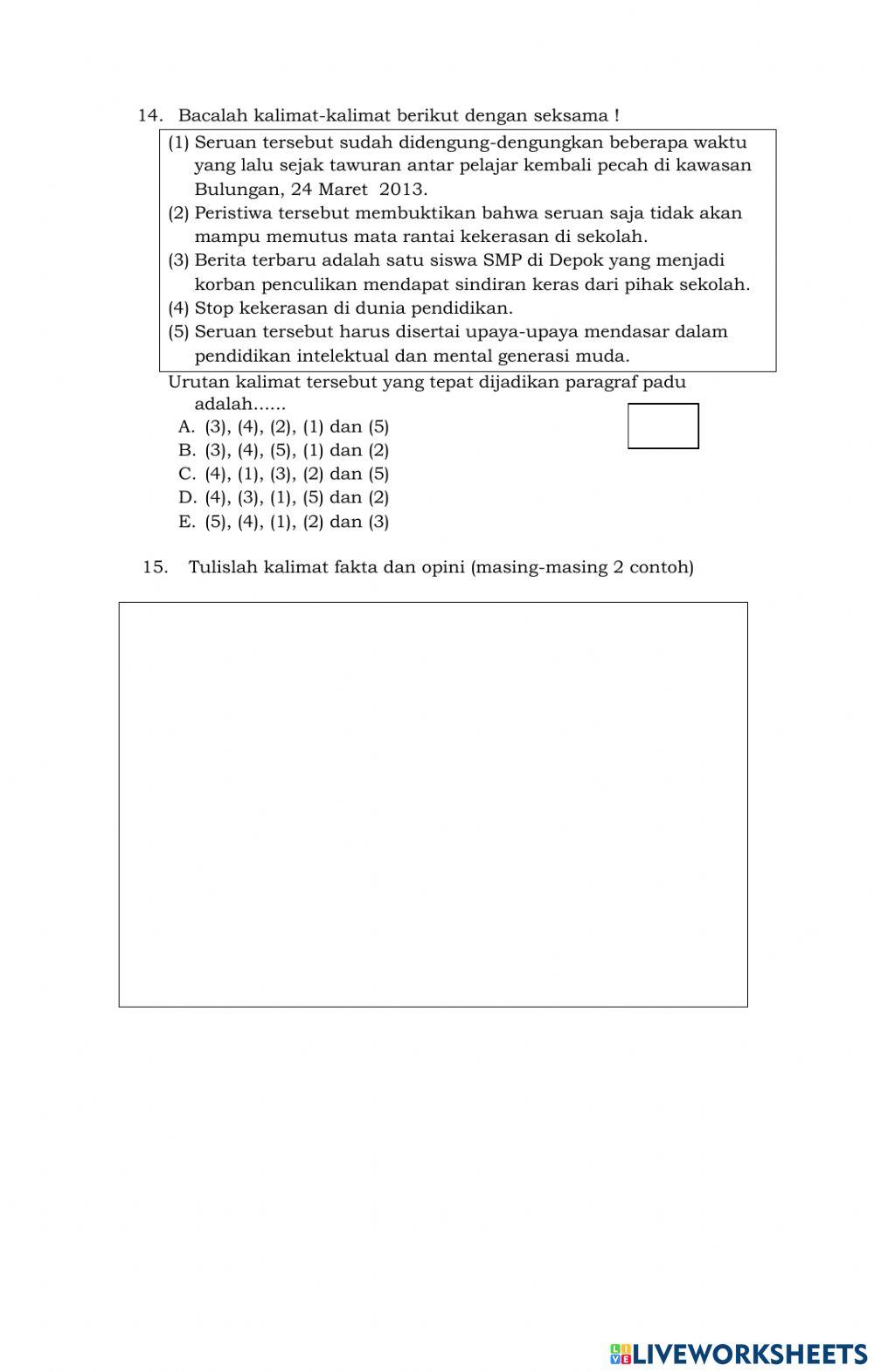 Ujuan semester ganjil