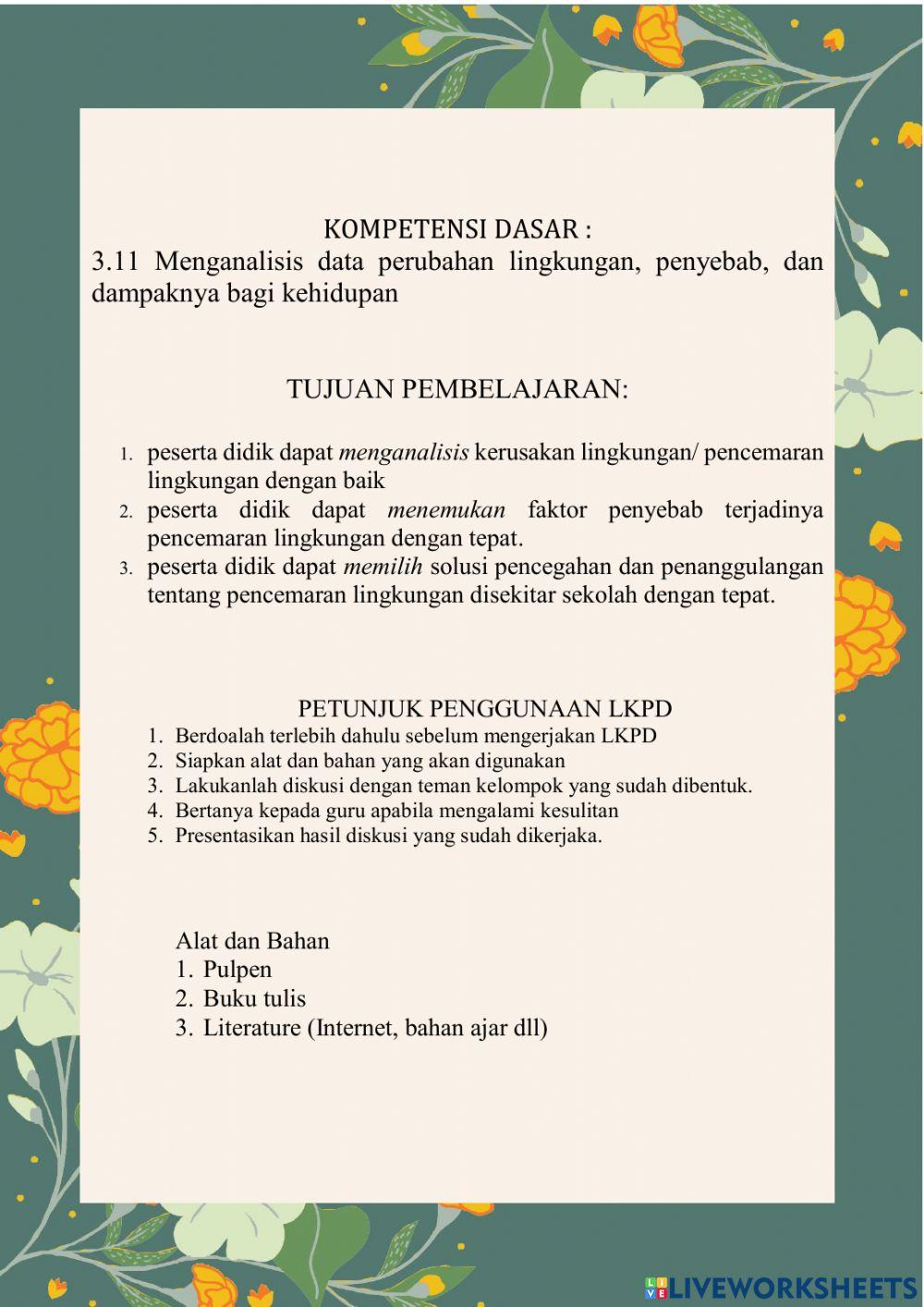 Lkpd perubahan lingkungan