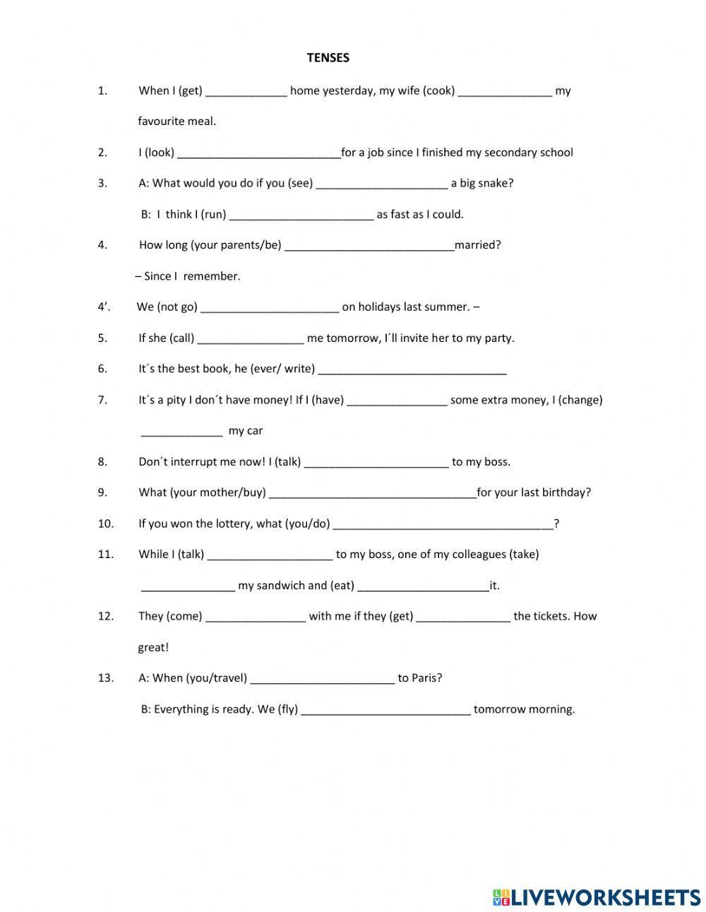 Tenses - Pre-intermediate