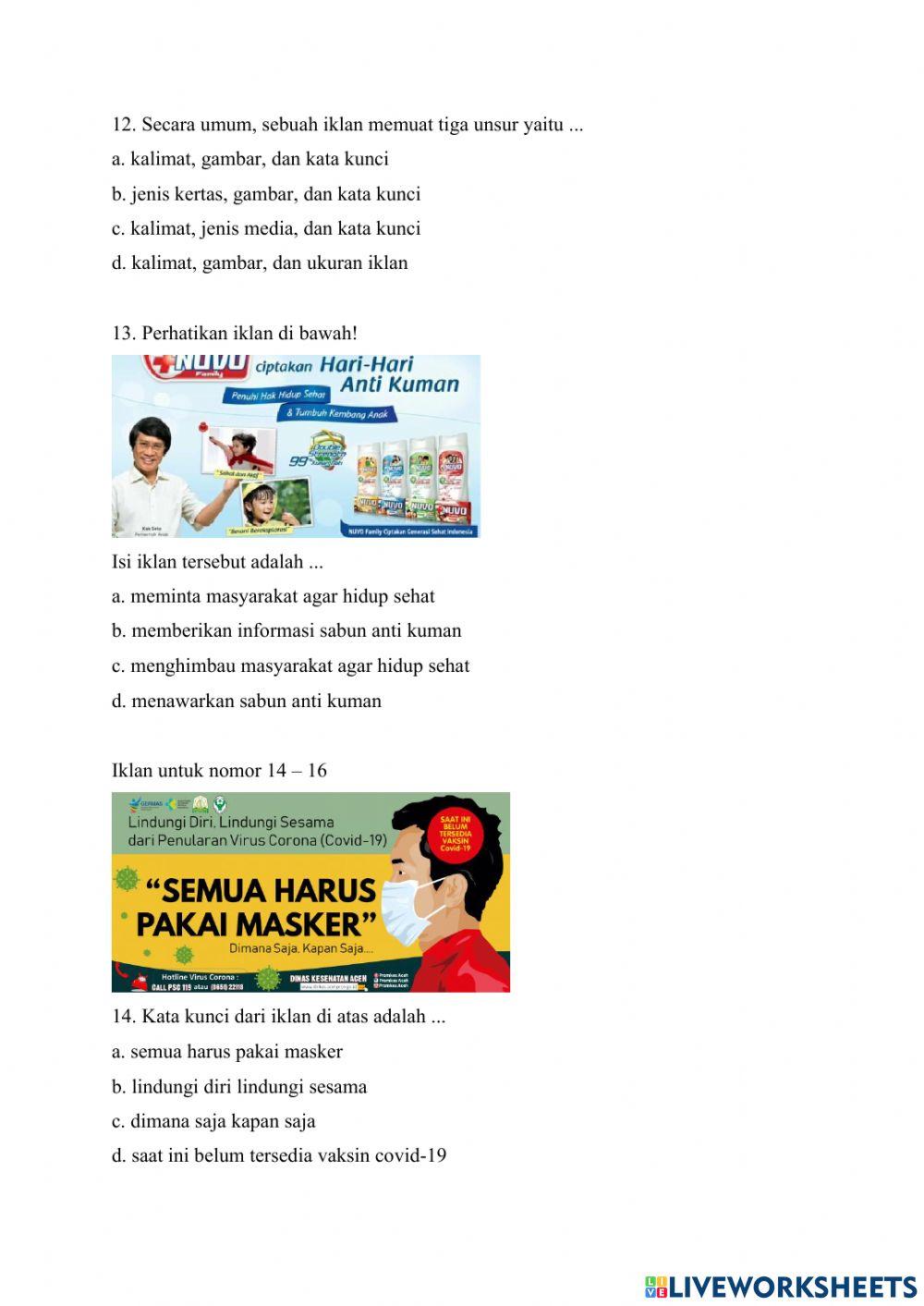 Latihan Soal Bahasa Indonesia Kelas 5