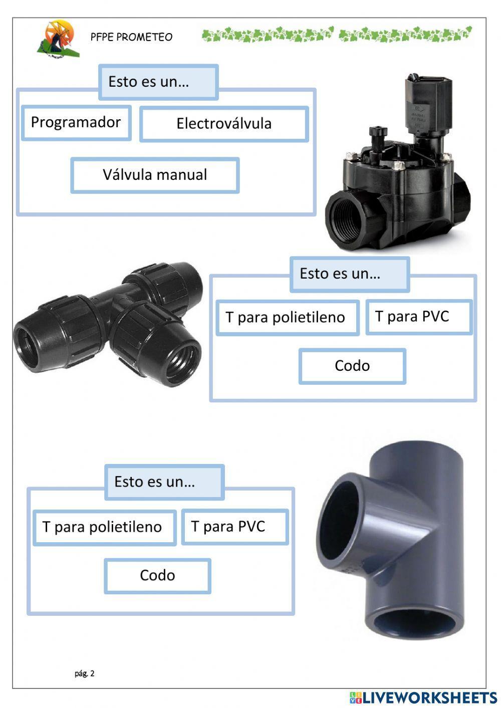 Piezas sistema de riego