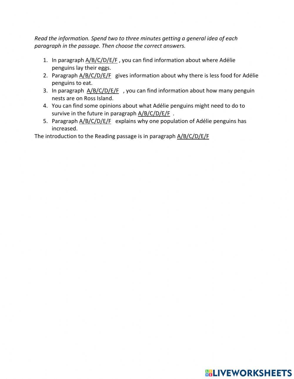 IE2, Unit 1, Reading, Exercise 4