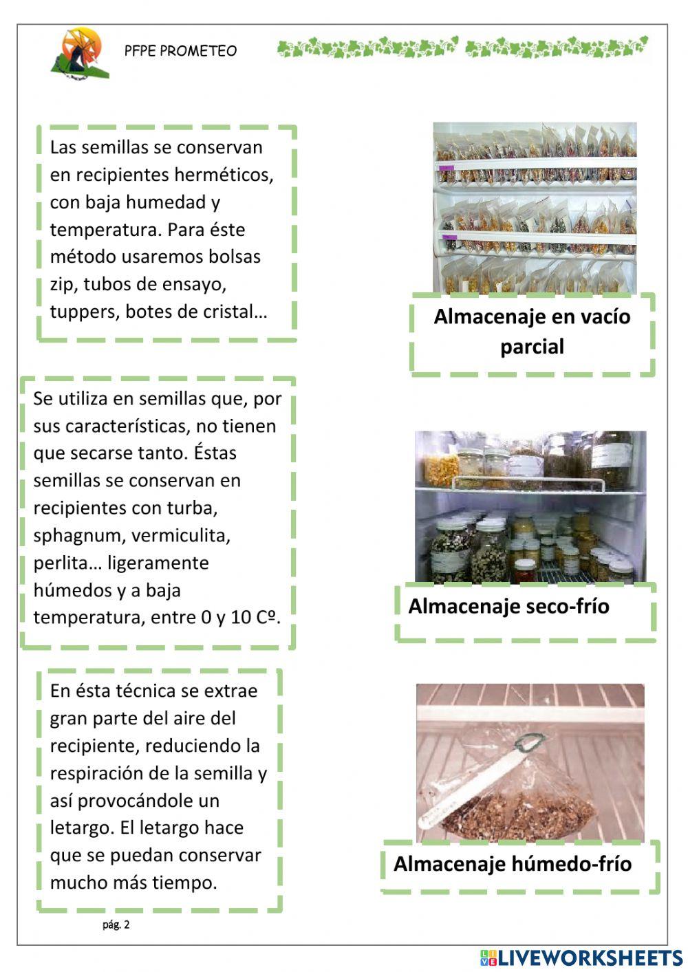 Métodos para conservar semillas