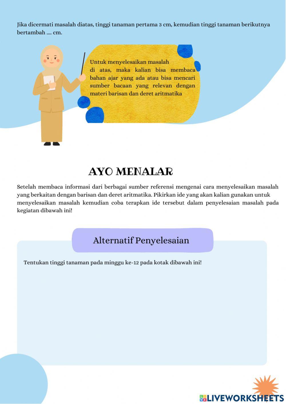 Lkpd baris dan deret aritmatika