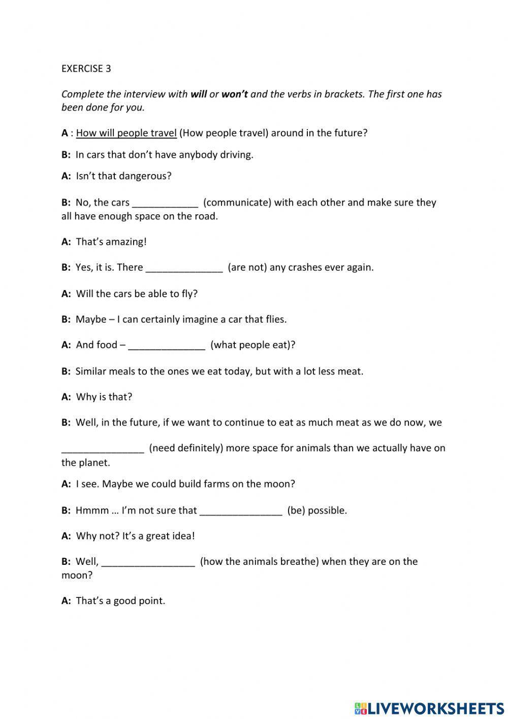 IE0, Unit 10, Grammar and Vocabulary, Exercise 3